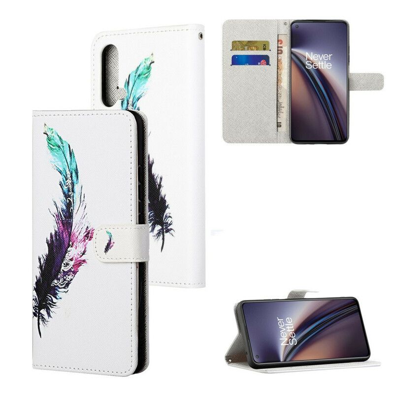 Läderskal Fodral Oneplus Nord Ce 5g Strap Feather