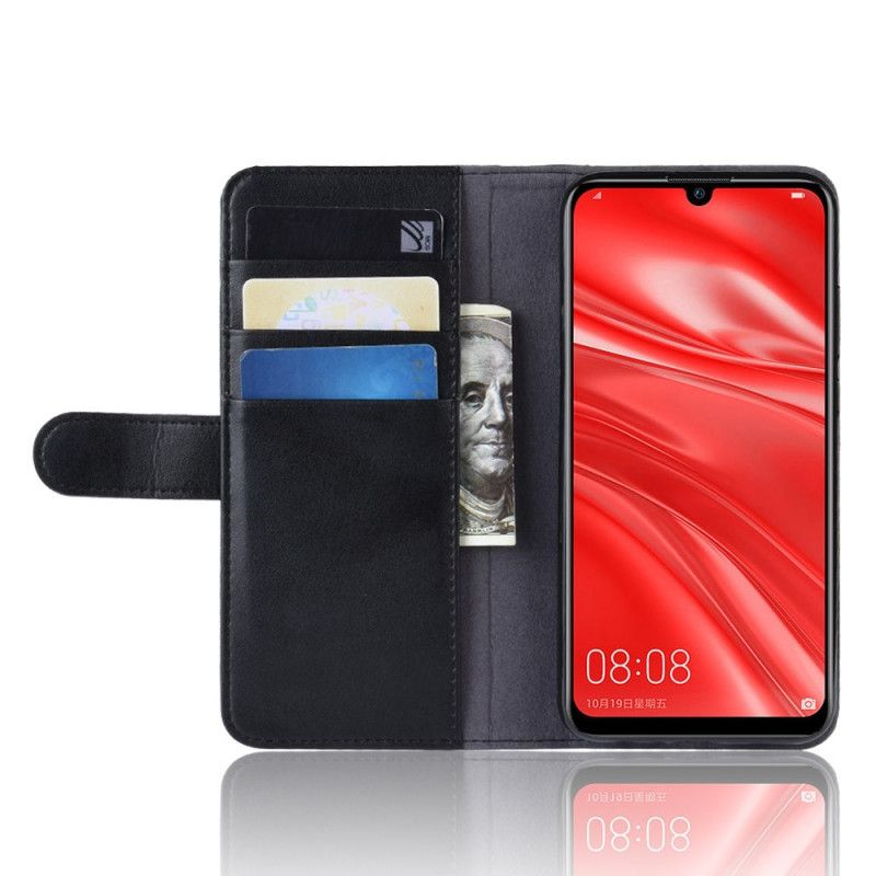 Fodral Huawei P Smart Plus 2019 Svart Äkta Läder