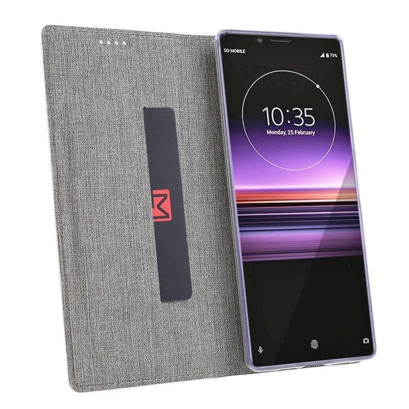 Folio-fodral för Sony Xperia 1 Svart Strukturerad