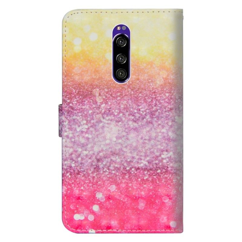 Läderfodral Sony Xperia 1 Mobilskal Magenta Glitter