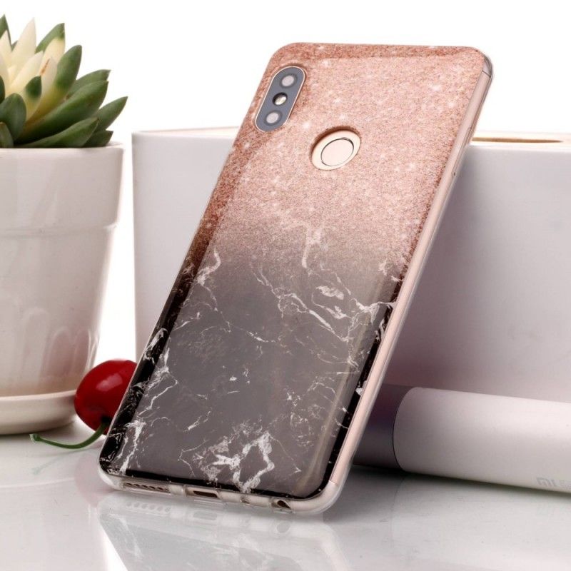 Skal Xiaomi Redmi Note 5 Svart Glitter I Marmor