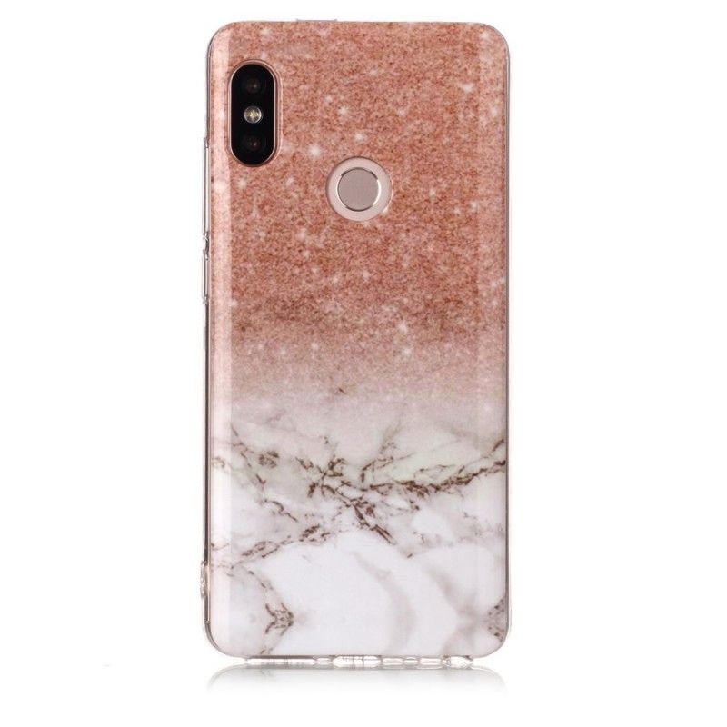 Skal Xiaomi Redmi Note 5 Svart Glitter I Marmor