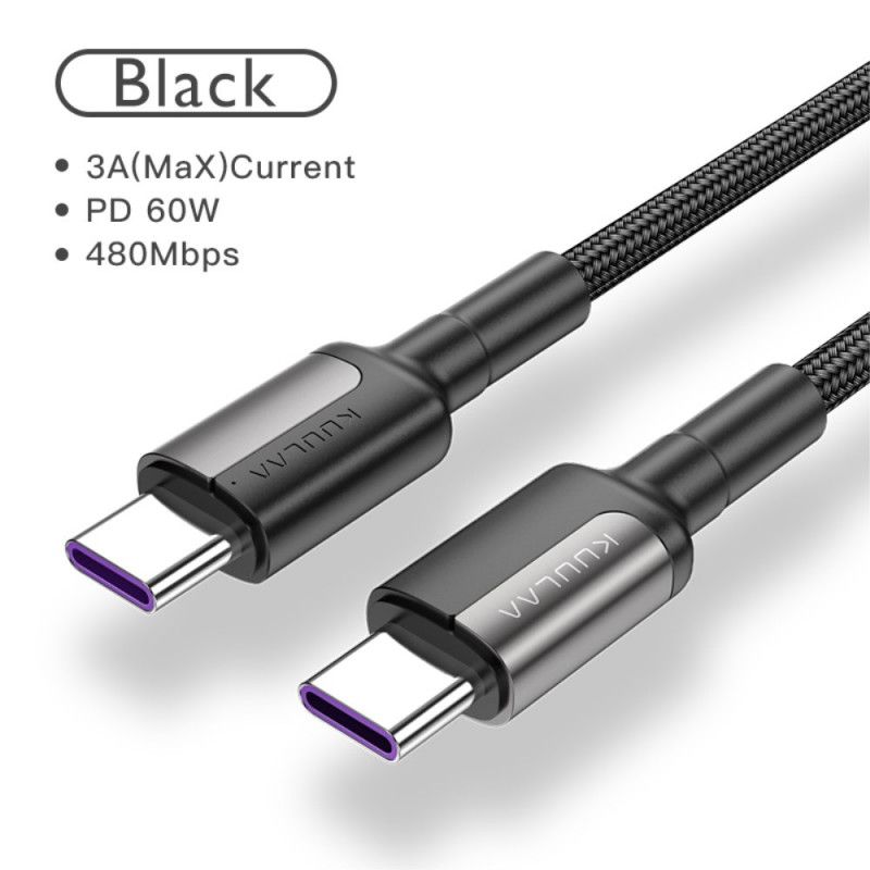 Usb-C Till Usb-C Laddningskabel 60W Kuulaa