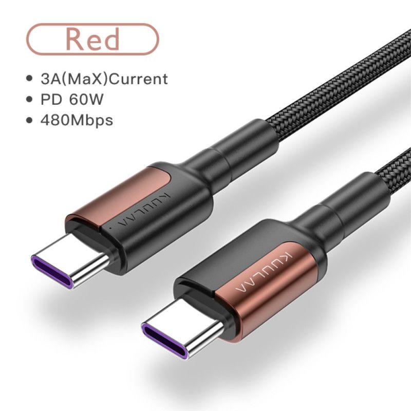 Usb-C Till Usb-C Laddningskabel 60W Kuulaa