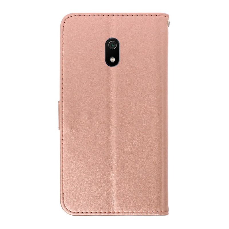 Fodral för Xiaomi Redmi 8A Ljuslila Färgglada Fjärilar Och Blommor