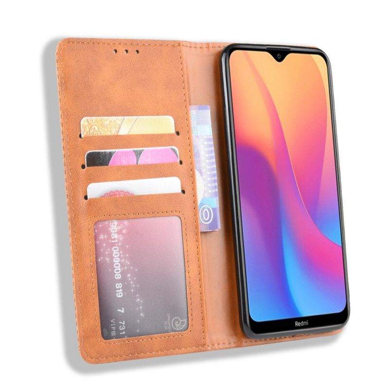 Folio-fodral Xiaomi Redmi 8A Svart Stiliserad Vintage Lädereffekt