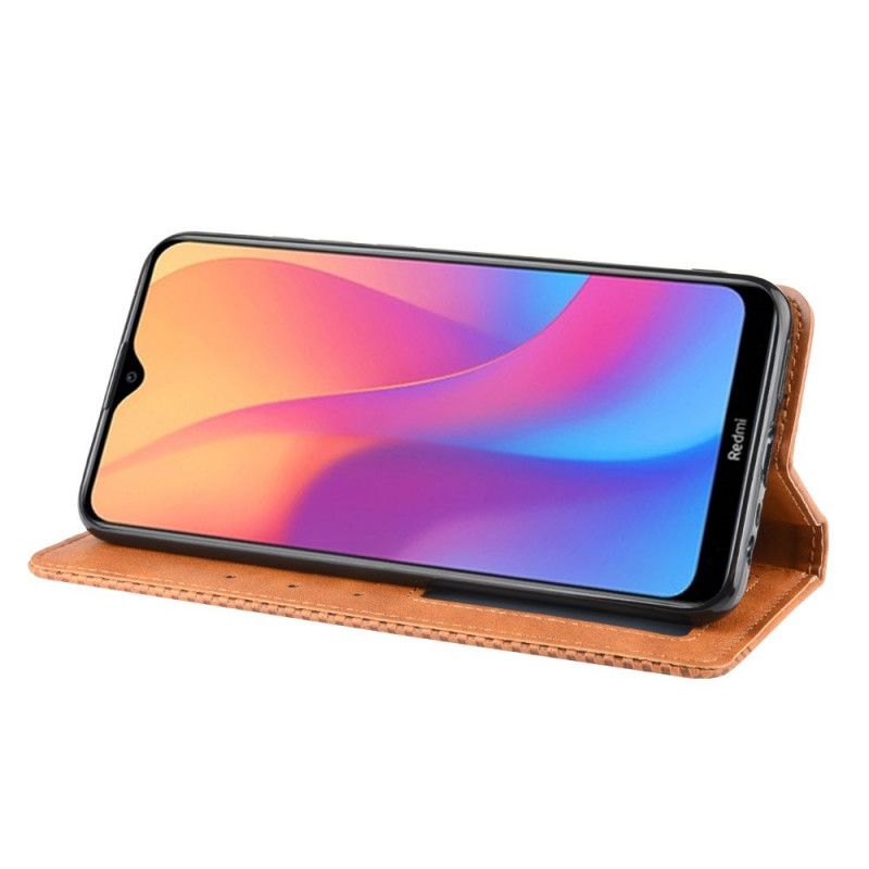 Folio-fodral Xiaomi Redmi 8A Svart Stiliserad Vintage Lädereffekt