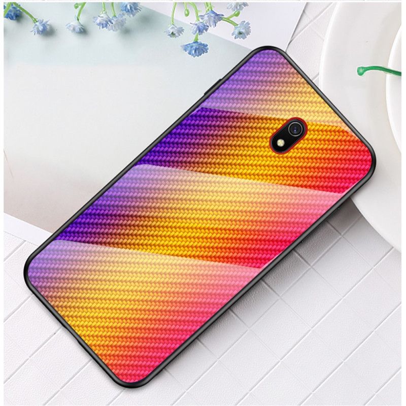 Skal för Xiaomi Redmi 8A Svart Kolfiberhärdat Glas