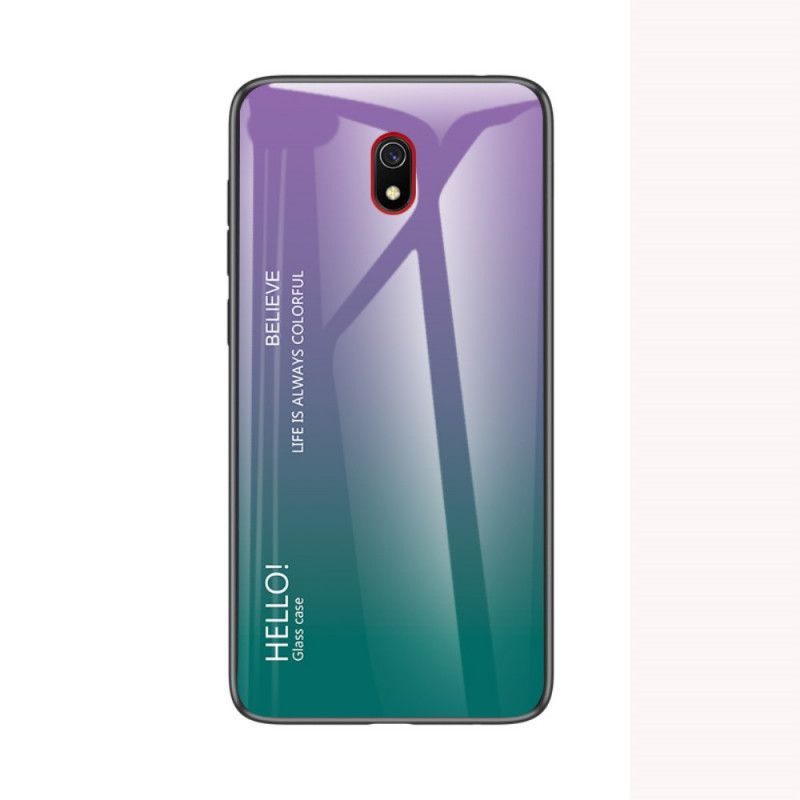 Skal Xiaomi Redmi 8A Svart Mobilskal Hej Härdat Glas