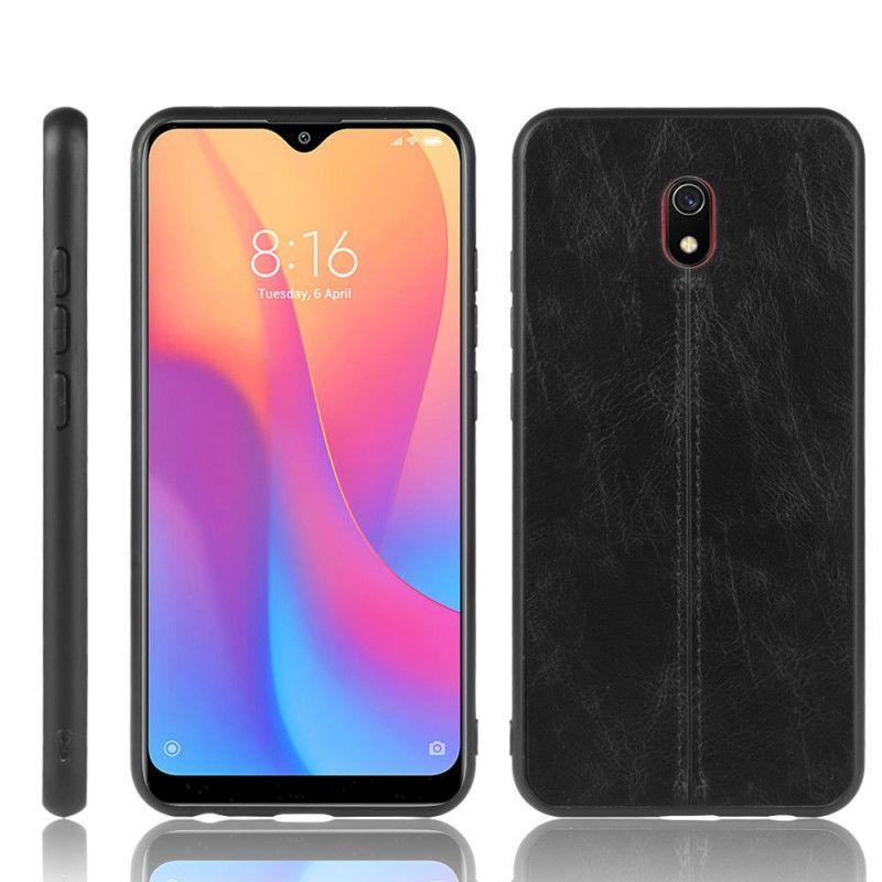 Skal Xiaomi Redmi 8A Svart Sydd Lädereffekt