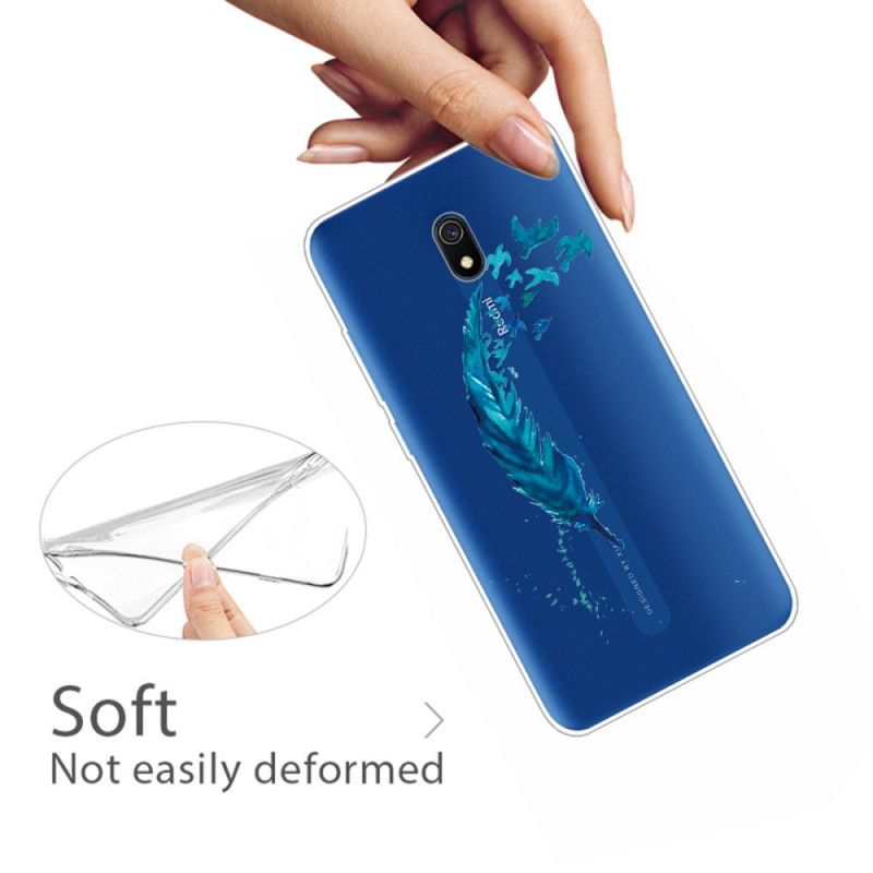 Skal Xiaomi Redmi 8A Vacker Blå Fjäder