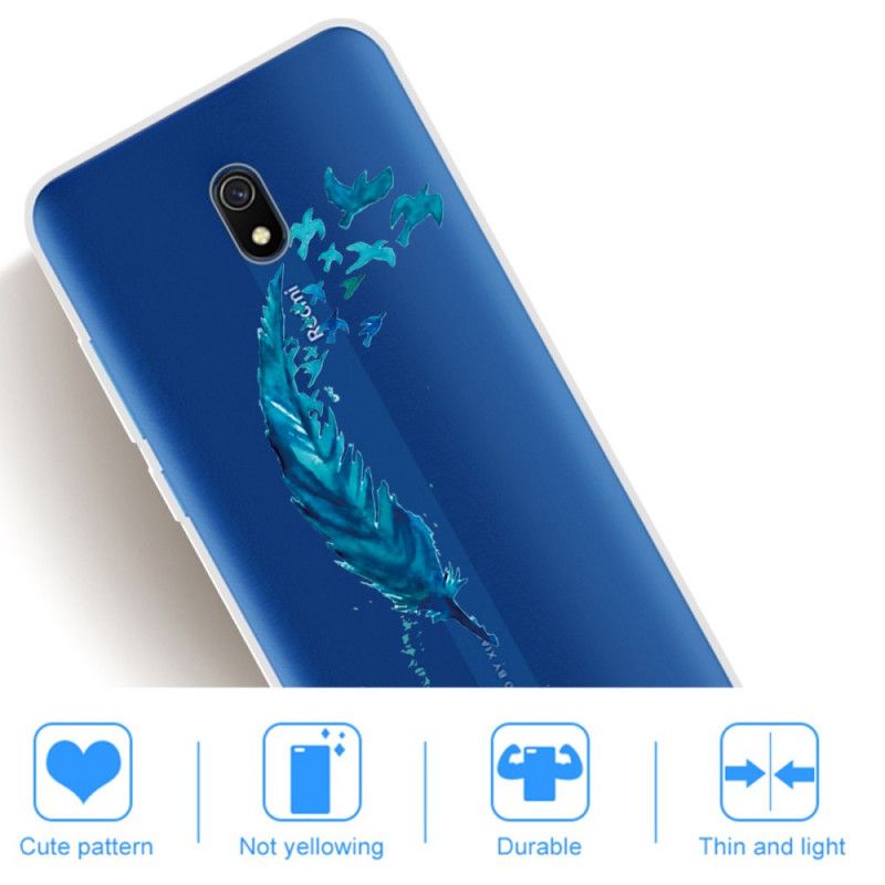 Skal Xiaomi Redmi 8A Vacker Blå Fjäder