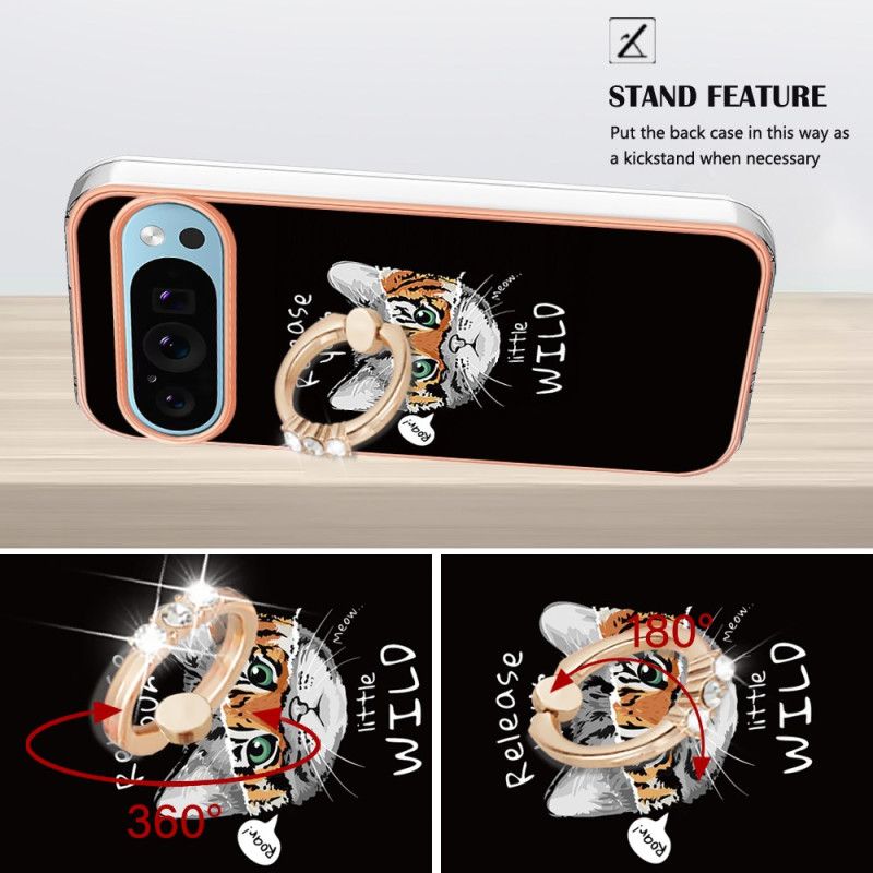 Skal Google Pixel 9 Pro Xl Telefonfodral Cat / Tiger Support Ring