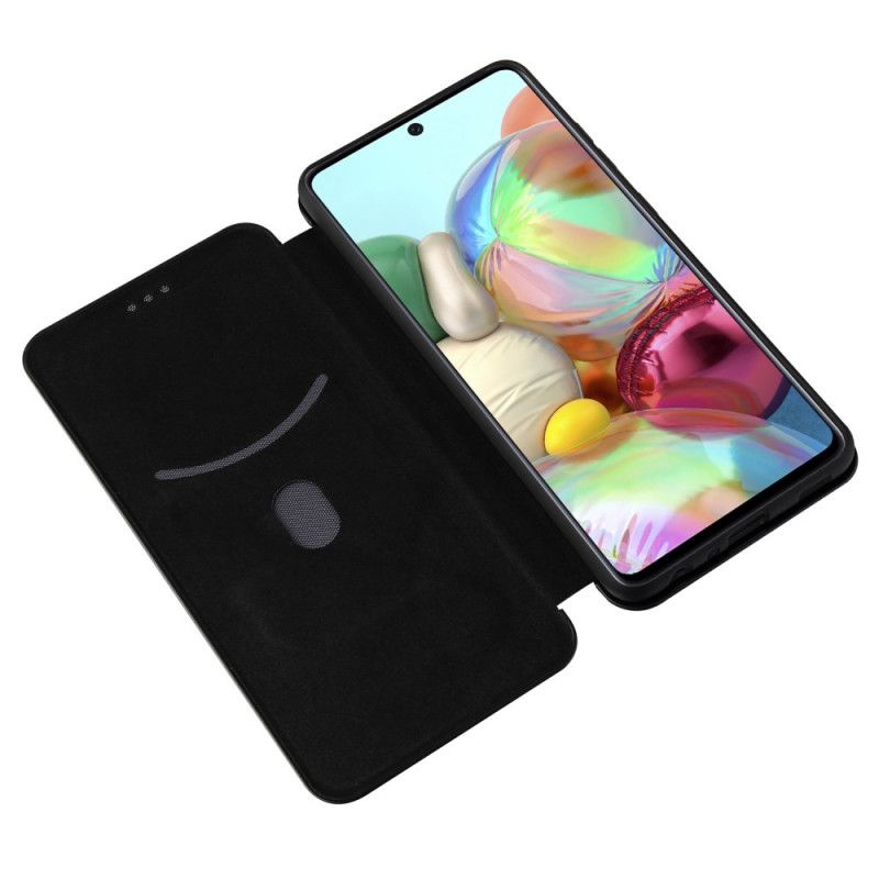 Folio-fodral för Samsung Galaxy A72 4G / A72 5G Svart Kolfiber