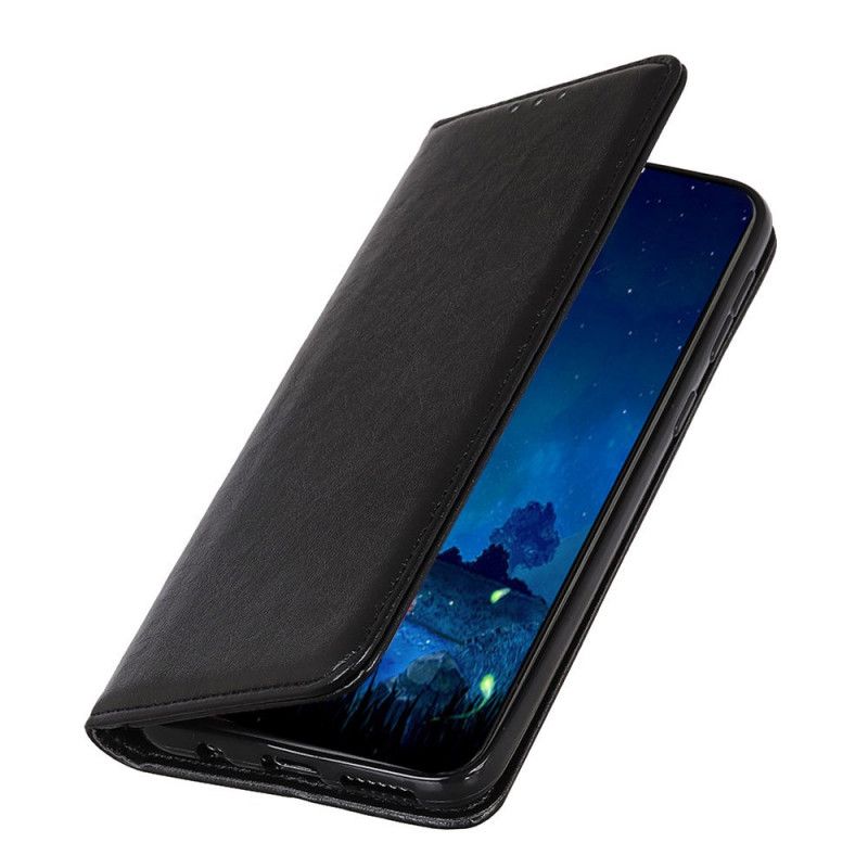 Folio-fodral Samsung Galaxy A72 4G / A72 5G Svart Delad Läderstil