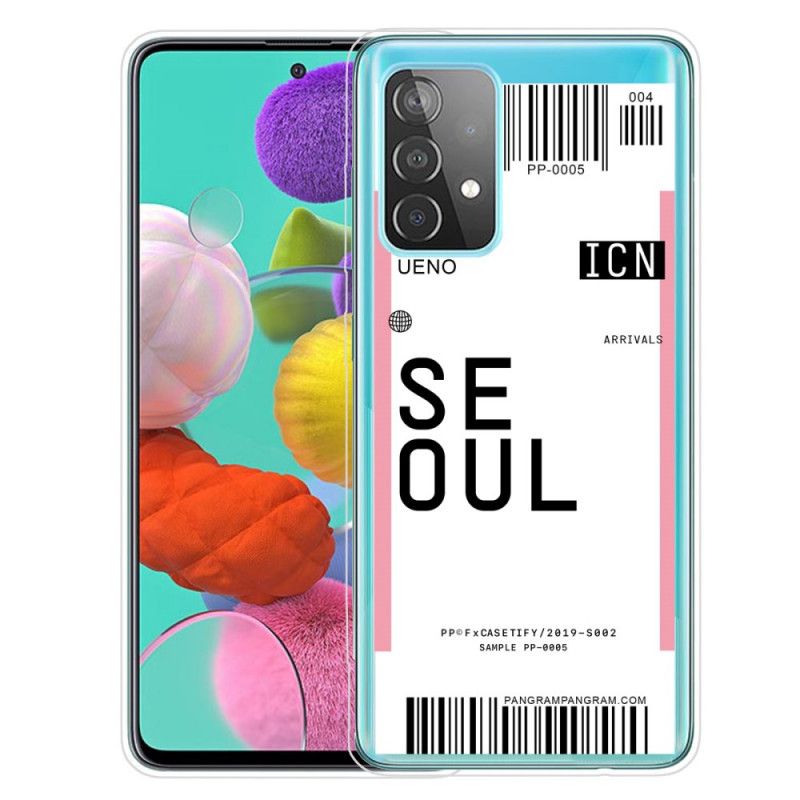 Skal Samsung Galaxy A72 4G / A72 5G Magenta Boardingkort Till Seoul