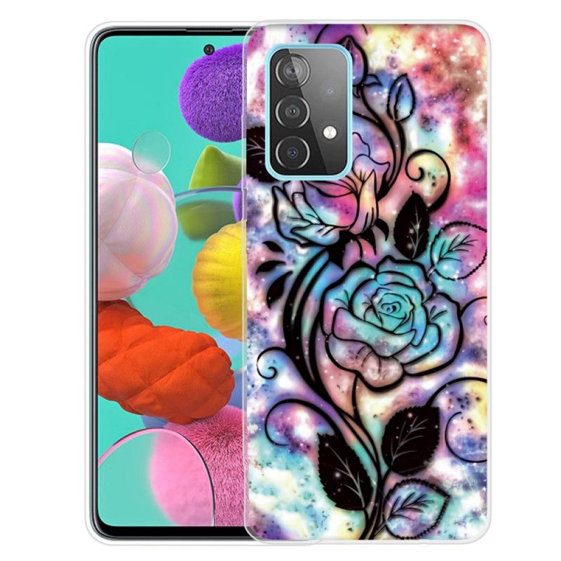 Skal Samsung Galaxy A72 4G / A72 5G Mobilskal Grafisk Blomma