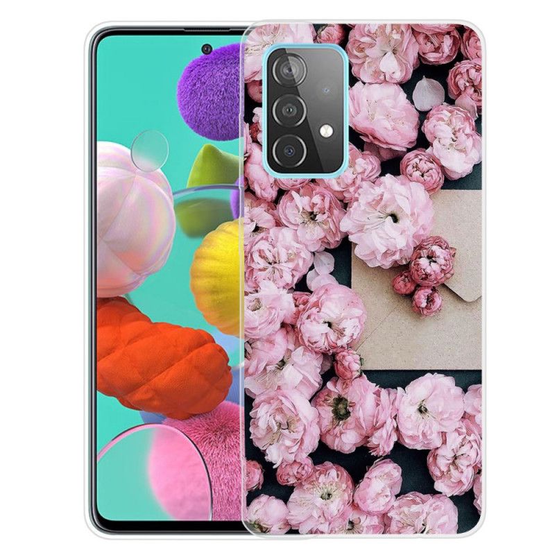 Skal Samsung Galaxy A72 4G / A72 5G Röd Intensiva Blommor