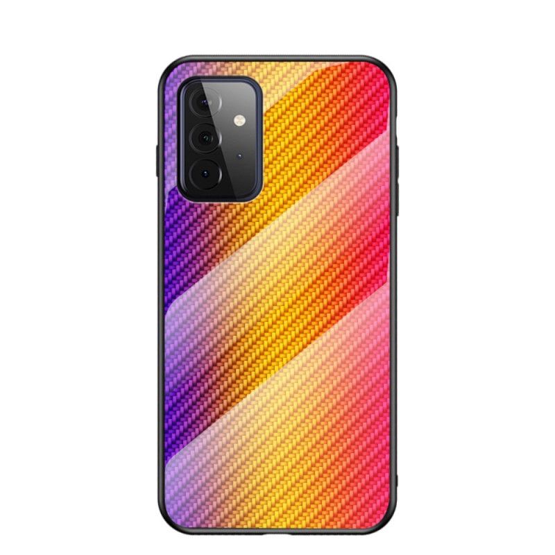 Skal Samsung Galaxy A72 4G / A72 5G Svart Kolfiberhärdat Glas