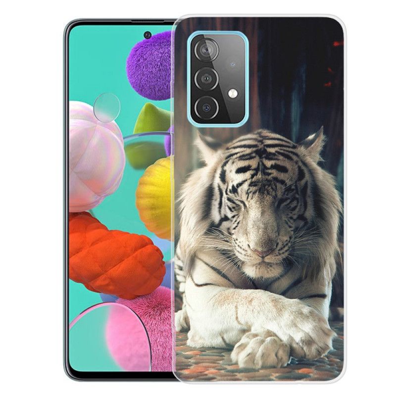 Skal Samsung Galaxy A72 4G / A72 5G Svart Mobilskal Flexibel Tiger