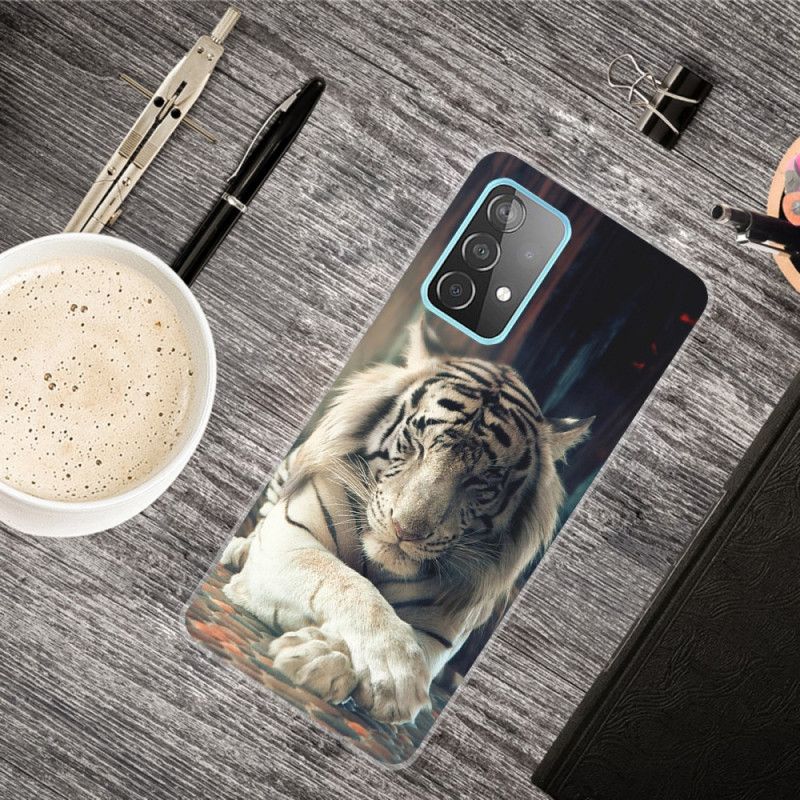 Skal Samsung Galaxy A72 4G / A72 5G Svart Mobilskal Flexibel Tiger