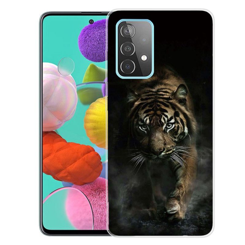 Skal Samsung Galaxy A72 4G / A72 5G Svart Mobilskal Flexibel Tiger