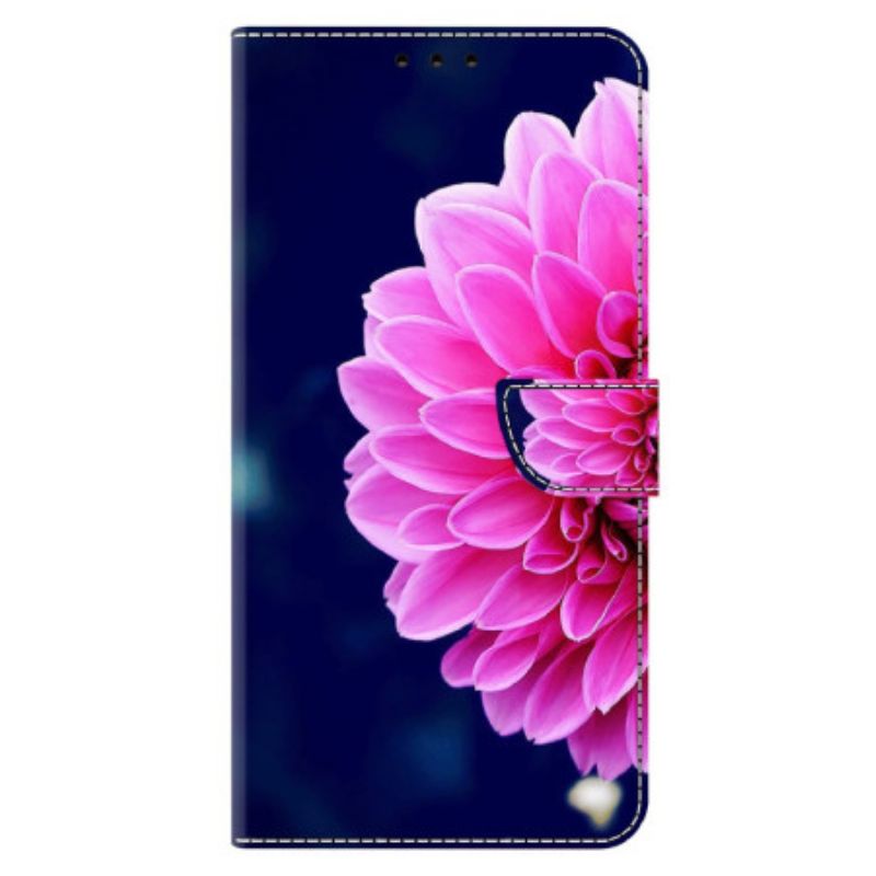 Fodral För Xiaomi 14 Pro Rosa Blomma På Blå Bakgrund