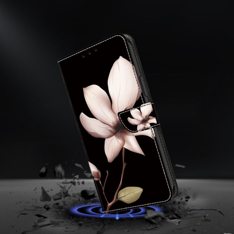 Läderskal Fodral Xiaomi 14 Pro Rosa Blomma