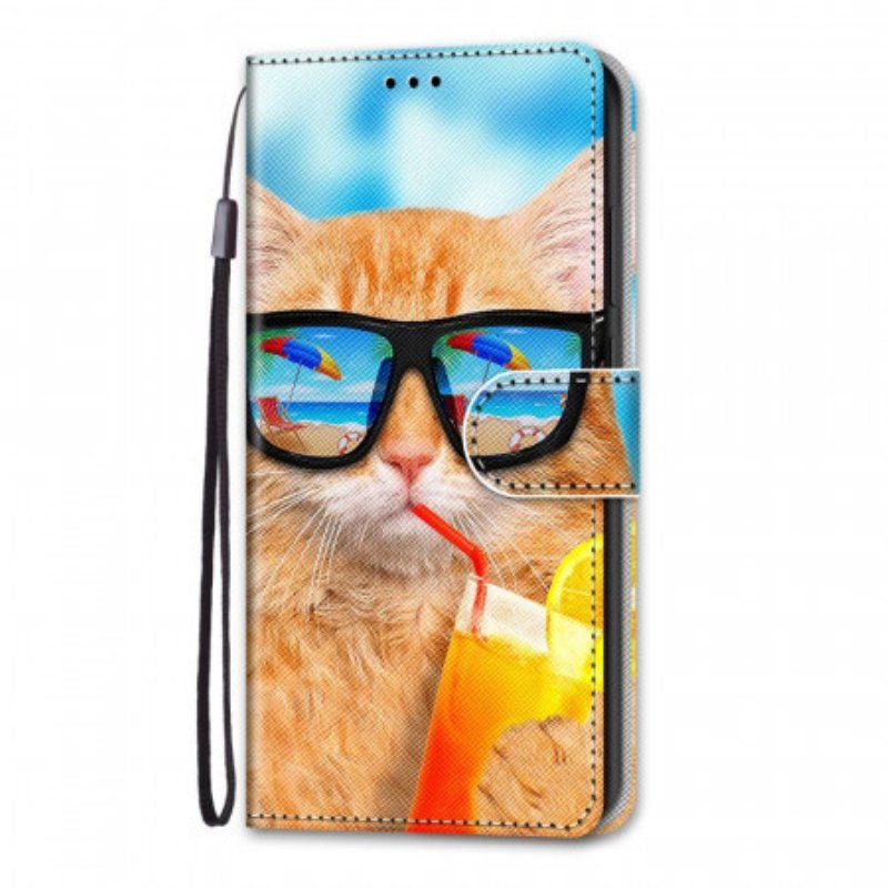 Fodral Samsung Galaxy M53 5G Med Kedjar Strappy Star Cat