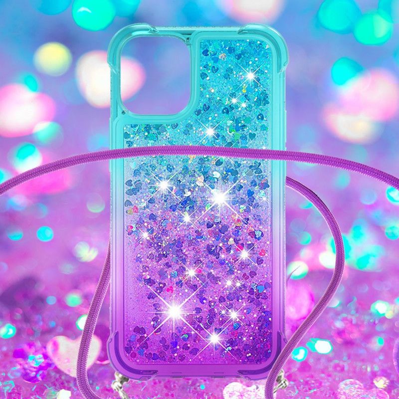 Iphone 12 Mini Silikon Glitter Och Sladdfodral