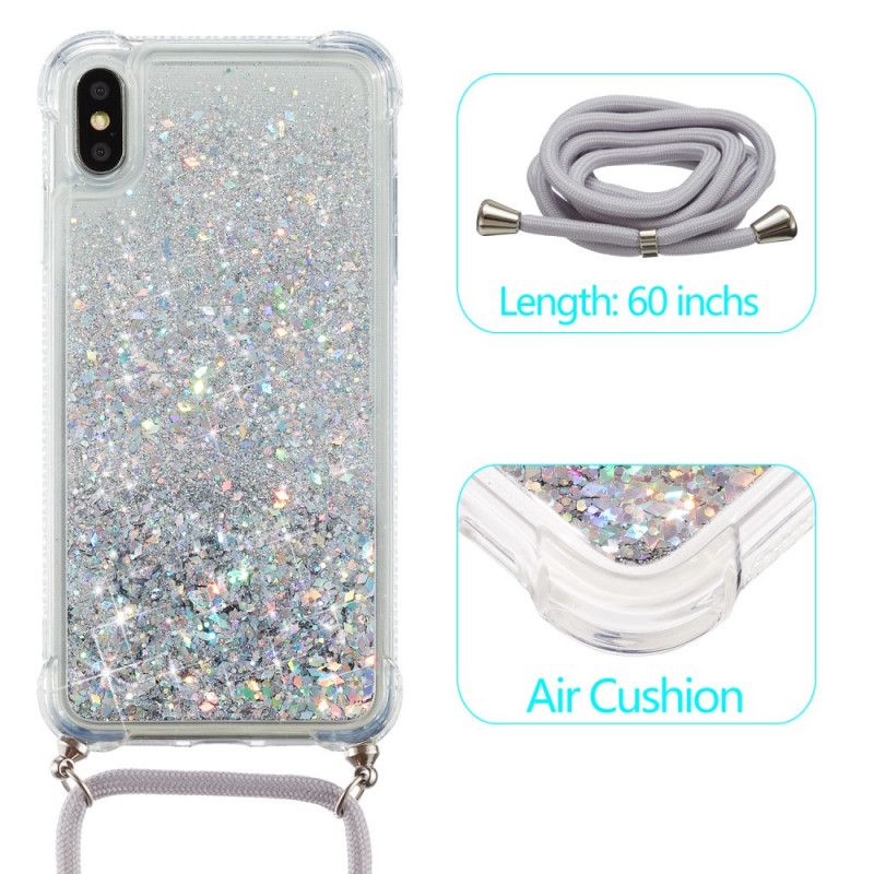 Iphone Xs Max Glitter And Cord Case