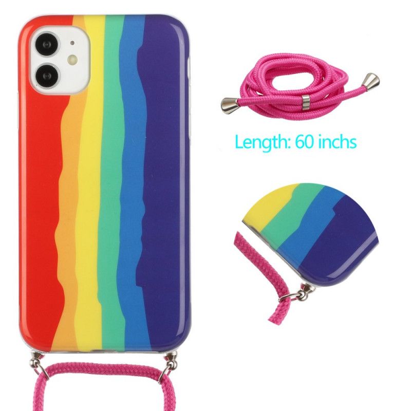 Rainbow Cord Iphone 12 Mini Skal