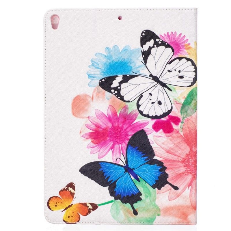 Läderfodral iPad Pro 10.5" Mobilskal Målade Fjärilar Och Blommor