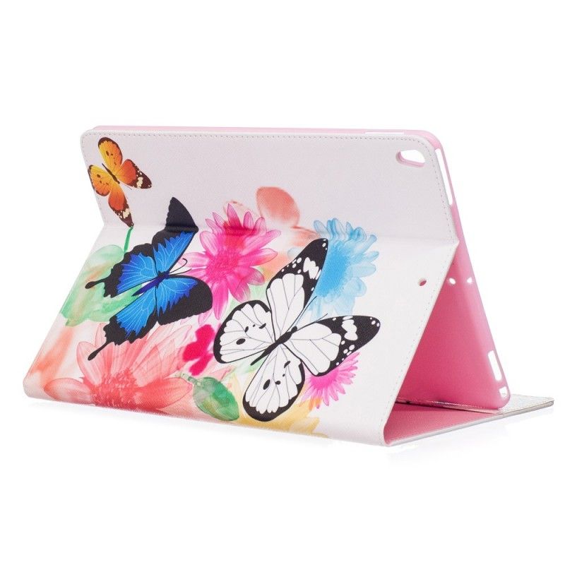Läderfodral iPad Pro 10.5" Mobilskal Målade Fjärilar Och Blommor