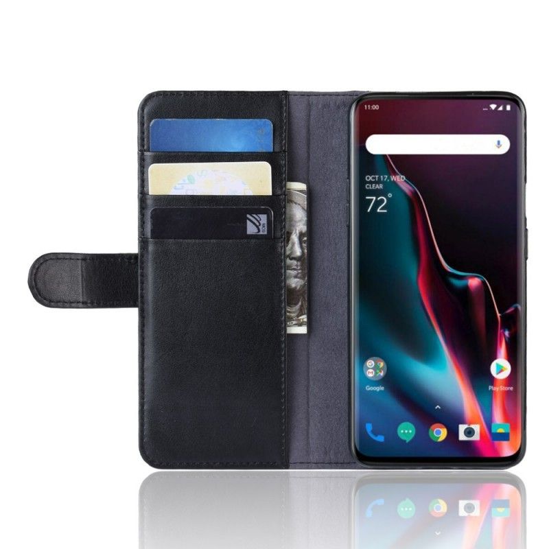 Fodral för OnePlus 7 Pro Svart Delat Läder