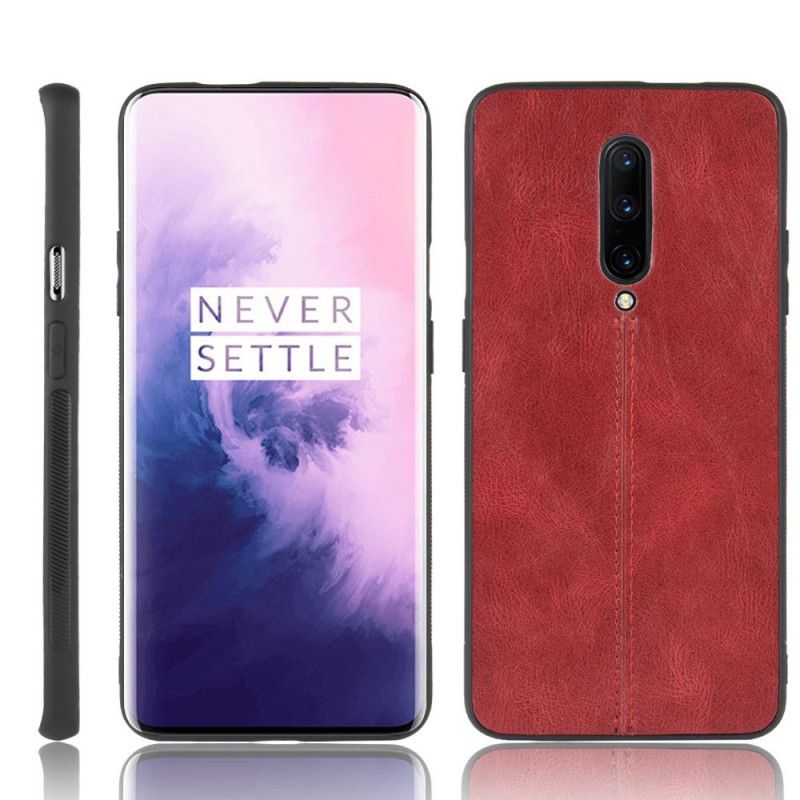 Skal OnePlus 7 Pro Svart Sydd Lädereffekt