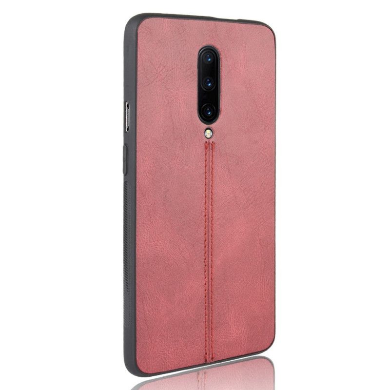 Skal OnePlus 7 Pro Svart Sydd Lädereffekt