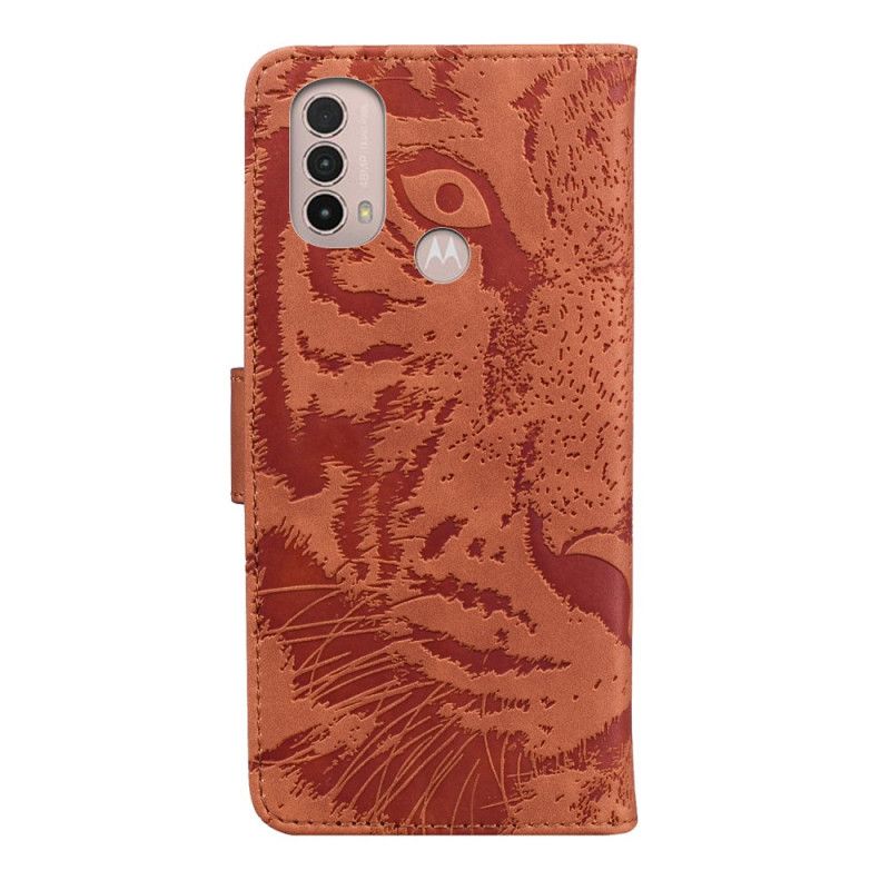 Fodral För Moto E20 / E30 / E40 Tiger Face Print