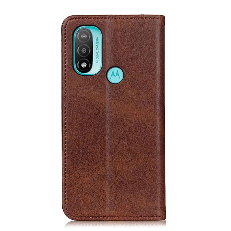 Folio-fodral För Moto E20 / E30 / E40 Split Leather Elegance