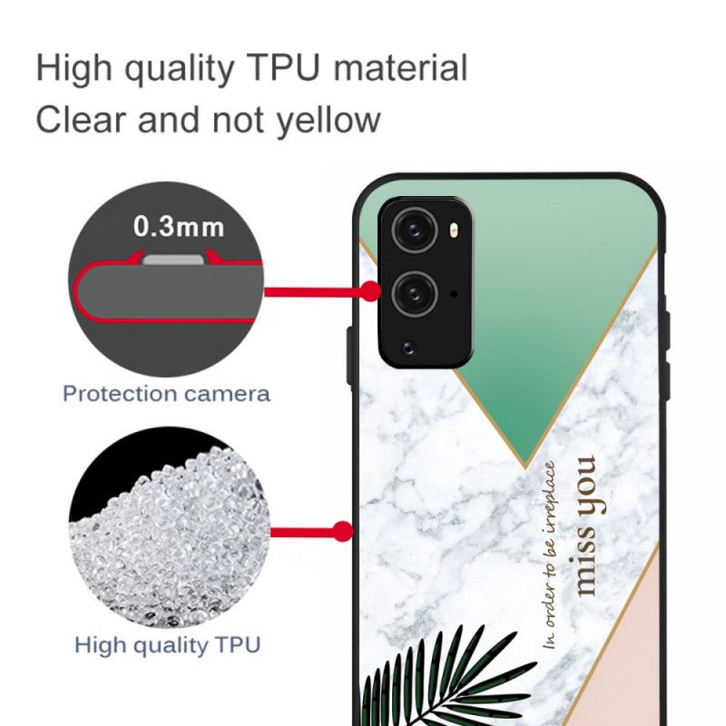 Skal för OnePlus 9 Pro Vit Stiliserad Marmor