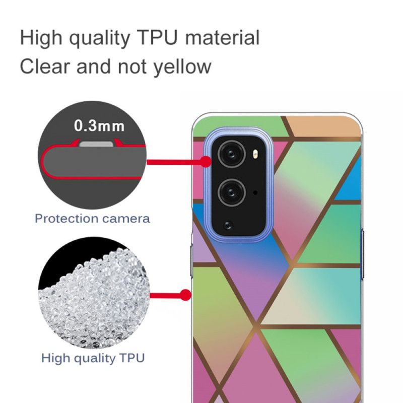 Skal OnePlus 9 Pro Svart Geometrisk Marmor