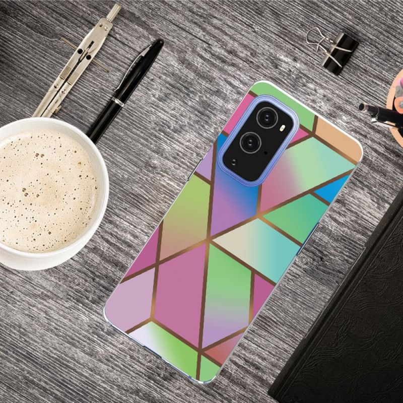 Skal OnePlus 9 Pro Svart Geometrisk Marmor