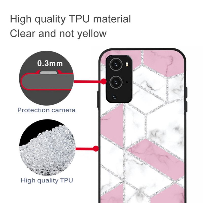 Skal OnePlus 9 Pro Vit Mobilskal Glitter I Marmor