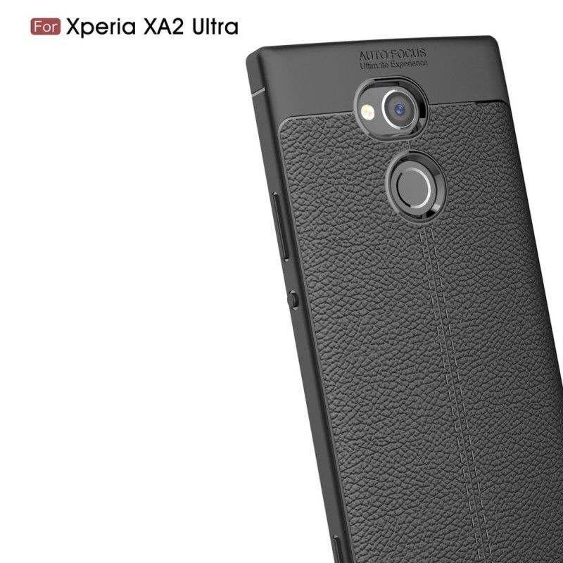 Skal Sony Xperia XA2 Ultra Grå Dubbel Linjelychee-Effekt