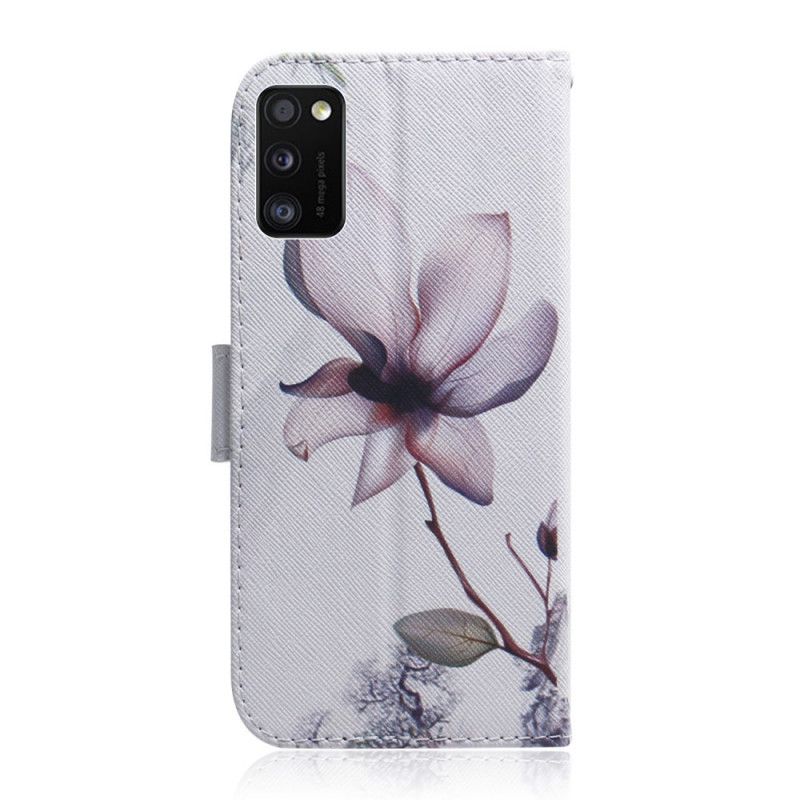 Fodral för Samsung Galaxy A41 Gammal Rosblomma