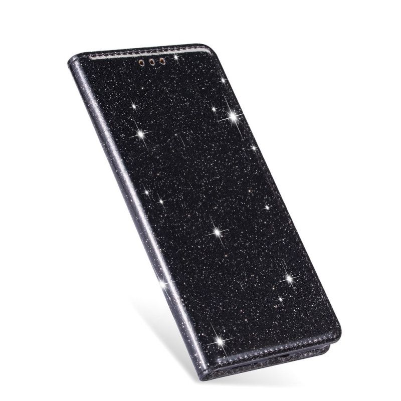 Folio-fodral Samsung Galaxy A41 Svart Mobilskal Glitterstil