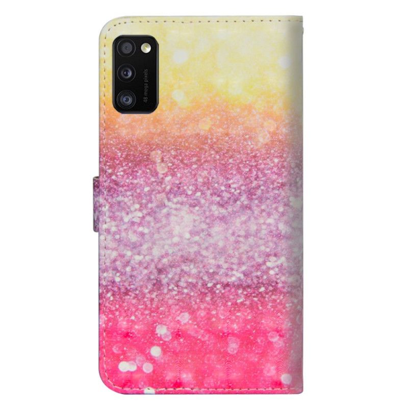 Läderfodral Samsung Galaxy A41 Mobilskal Gradient Magenta Glitter