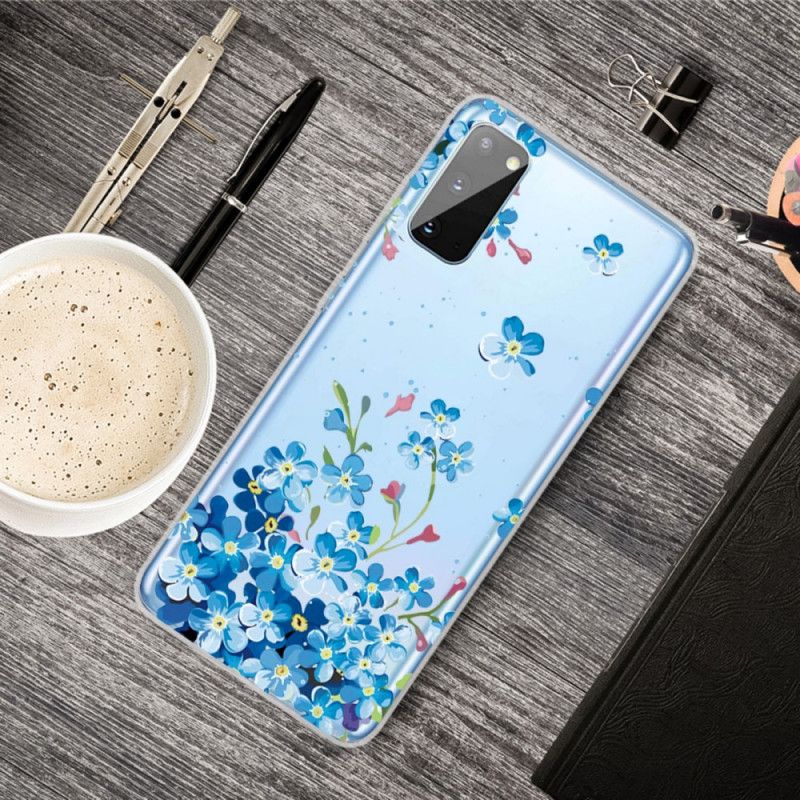 Skal Samsung Galaxy A41 Mobilskal Blå Blommor