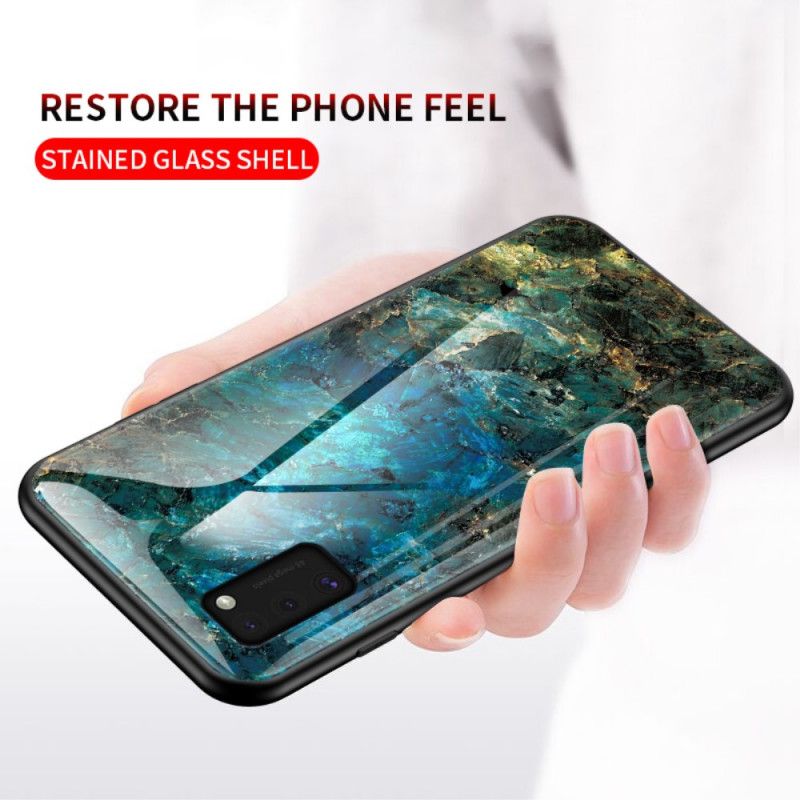 Skal Samsung Galaxy A41 Svart Härdat Glas Premumfärg