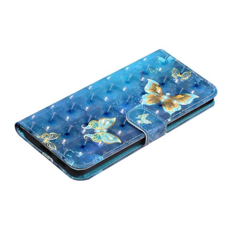 Fodral för Samsung Galaxy S21 5G Fjärilar Med Lätt Fläckar Med Rem